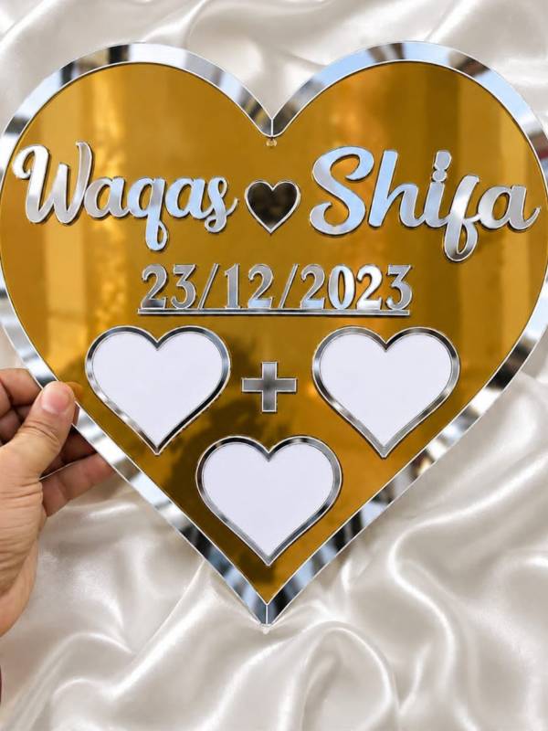 Customized Heart Mirror Plaque